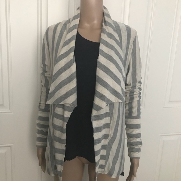 C.Z. Falconer Open Front Stripe Waterfall Cardigan - Picture 6 of 6